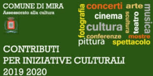 Bando contributi culturali 2020 - Seconda finestra (luglio-dicembre)