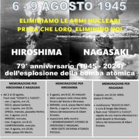 Locandina memorazione Hiroshima e Nagasaki